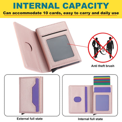 For iPhone 15 Pro RFID Anti-theft Detachable Card Bag Leather Phone Case(Pink) - iPhone 15 Pro Cases by buy2fix | Online Shopping UK | buy2fix
