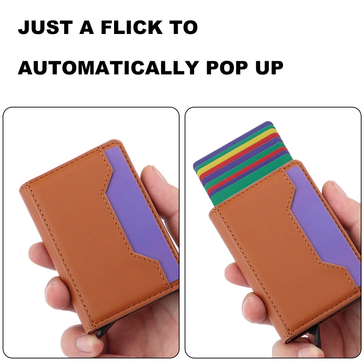 For iPhone 15 Pro RFID Anti-theft Detachable Card Bag Leather Phone Case(Brown) - iPhone 15 Pro Cases by buy2fix | Online Shopping UK | buy2fix