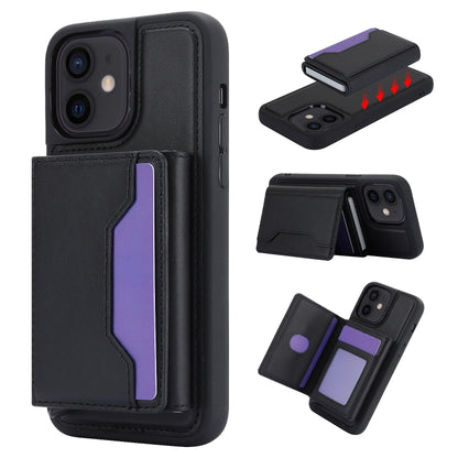 For iPhone 11 RFID Anti-theft Detachable Card Bag Leather Phone Case(Black) - iPhone 11 Cases by buy2fix | Online Shopping UK | buy2fix