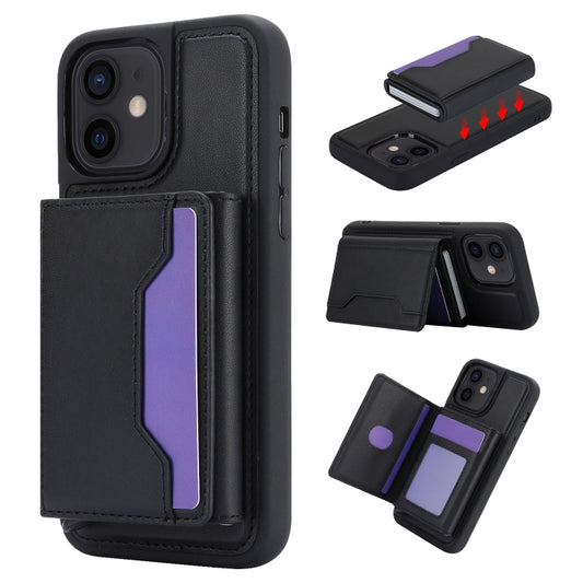 For iPhone 11 RFID Anti-theft Detachable Card Bag Leather Phone Case(Black) - iPhone 11 Cases by buy2fix | Online Shopping UK | buy2fix