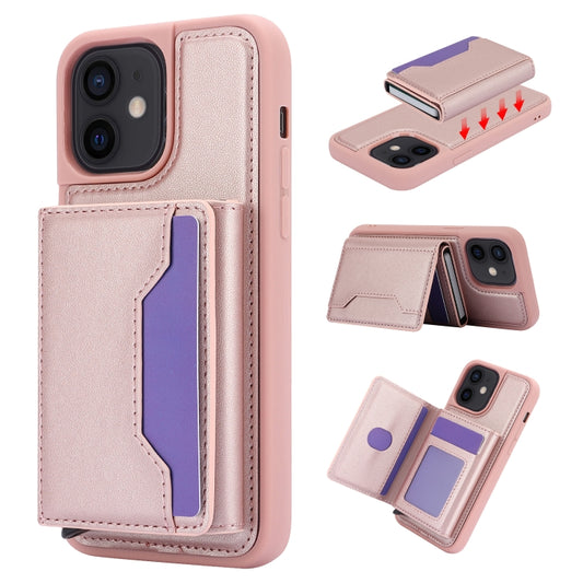 For iPhone 11 RFID Anti-theft Detachable Card Bag Leather Phone Case(Pink) - iPhone 11 Cases by buy2fix | Online Shopping UK | buy2fix
