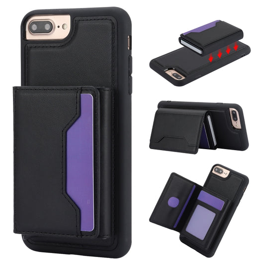 For iPhone 7 Plus / 8 Plus RFID Anti-theft Detachable Card Bag Leather Phone Case(Black) - More iPhone Cases by buy2fix | Online Shopping UK | buy2fix