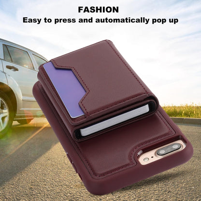 For iPhone 7 Plus / 8 Plus RFID Anti-theft Detachable Card Bag Leather Phone Case(Wine Red) - More iPhone Cases by buy2fix | Online Shopping UK | buy2fix