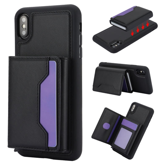 For iPhone XS Max RFID Anti-theft Detachable Card Bag Leather Phone Case(Black) - More iPhone Cases by buy2fix | Online Shopping UK | buy2fix