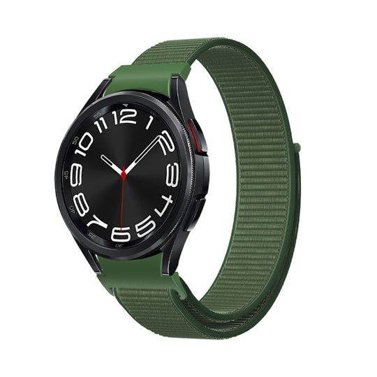 For Samsung Galaxy Watch  7 / 6 Woven Nylon Loop Watch Band(Dark Green)