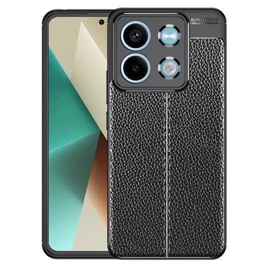For Xiaomi Redmi Note 13 Litchi Texture Shockproof TPU Phone Case(Black) - Xiaomi Cases by buy2fix | Online Shopping UK | buy2fix
