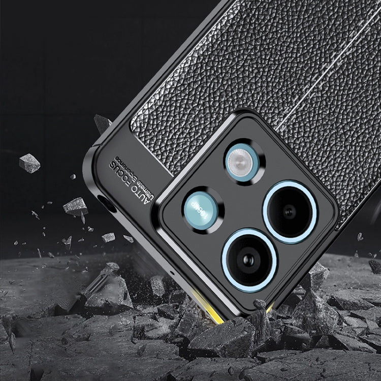 For Xiaomi Redmi Note 13 Litchi Texture Shockproof TPU Phone Case(Black) - Xiaomi Cases by buy2fix | Online Shopping UK | buy2fix