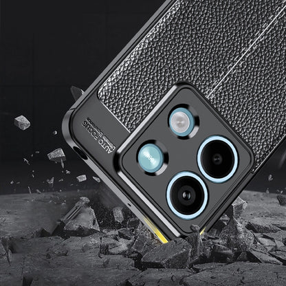 For Xiaomi Redmi Note 13 Litchi Texture Shockproof TPU Phone Case(Black) - Xiaomi Cases by buy2fix | Online Shopping UK | buy2fix