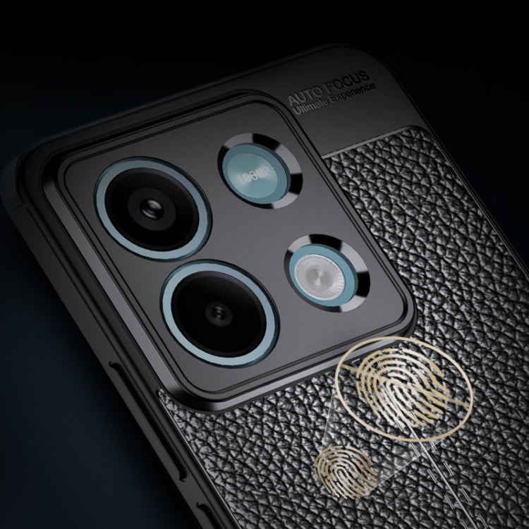 For Xiaomi Redmi Note 13 Litchi Texture Shockproof TPU Phone Case(Black) - Xiaomi Cases by buy2fix | Online Shopping UK | buy2fix