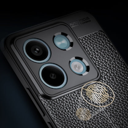 For Xiaomi Redmi Note 13 Litchi Texture Shockproof TPU Phone Case(Black) - Xiaomi Cases by buy2fix | Online Shopping UK | buy2fix