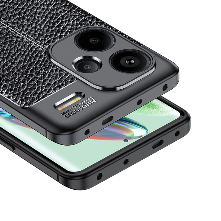 For Xiaomi Redmi Note 13 Pro+ Litchi Texture Shockproof TPU Phone Case(Black) - Xiaomi Cases by buy2fix | Online Shopping UK | buy2fix