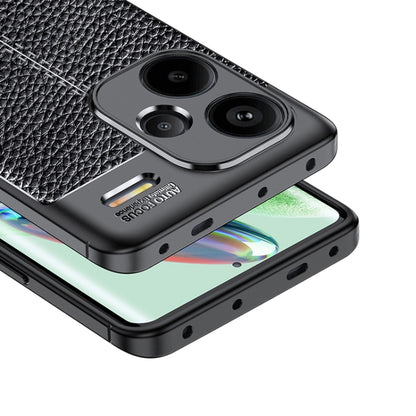 For Xiaomi Redmi Note 13 Pro+ Litchi Texture Shockproof TPU Phone Case(Black) - Xiaomi Cases by buy2fix | Online Shopping UK | buy2fix