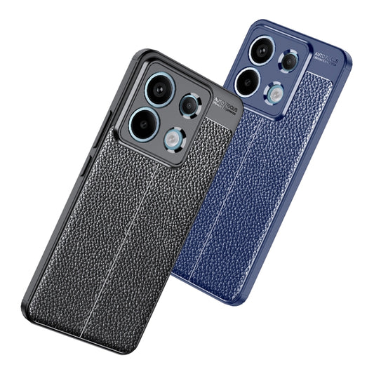 For Xiaomi Redmi Note 13 Pro Litchi Texture Shockproof TPU Phone Case(Blue) - Xiaomi Cases by buy2fix | Online Shopping UK | buy2fix