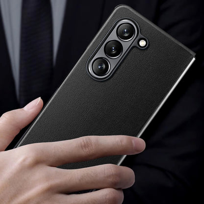 For Samsung Galaxy Z Fold5 HBC-212 Integrated Plain Leather Folding Phone Case(Green) - Galaxy Z Fold5 Cases by buy2fix | Online Shopping UK | buy2fix