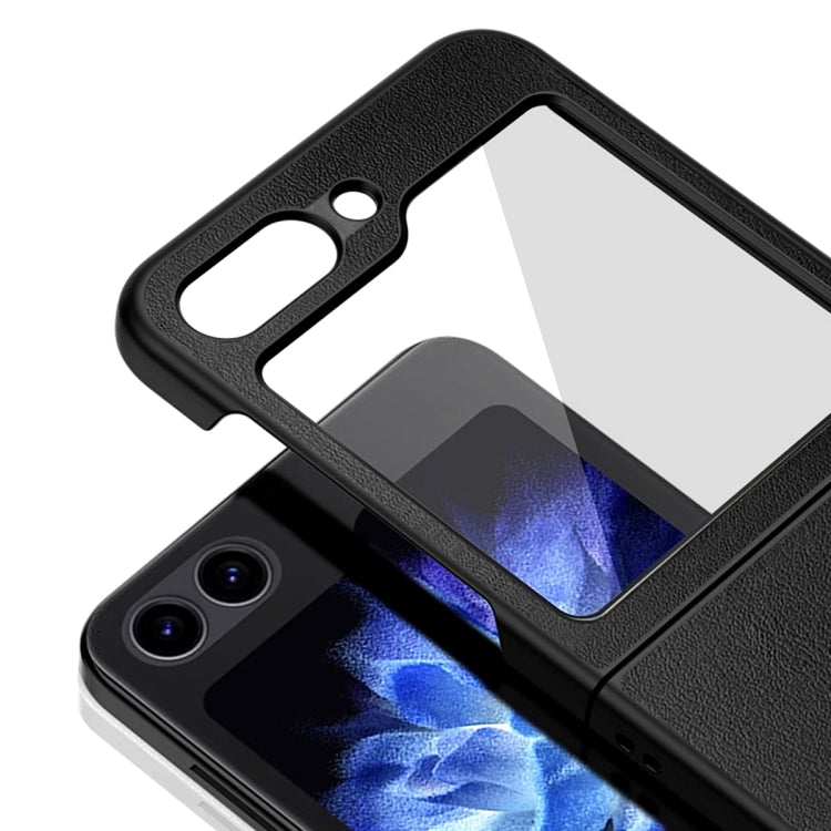 For Samsung Galaxy Z Flip5 HBC-212 Integrated Plain Leather Folding Phone Case(Green) - Galaxy Z Flip5 Cases by buy2fix | Online Shopping UK | buy2fix