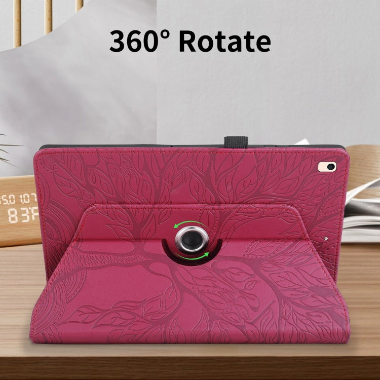 For iPad 10.2 2021 / 2020 / 10.5  Tree Life Embossed Rotation Leather Smart Tablet Case(Red) - iPad 10.2 Cases by buy2fix | Online Shopping UK | buy2fix