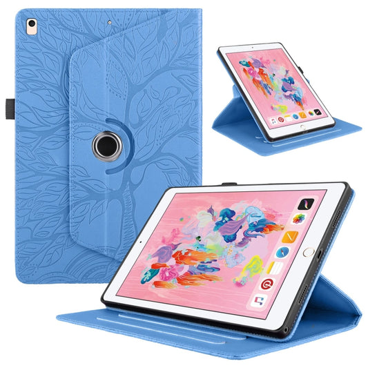 For iPad 10.2 2021 / 2020 / 10.5  Tree Life Embossed Rotation Leather Smart Tablet Case(Blue) - iPad 10.2 Cases by buy2fix | Online Shopping UK | buy2fix