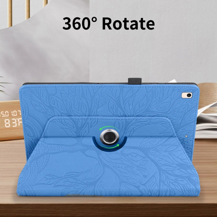 For iPad Air / Air 2 / 9.7 2017 / 2018 Tree Life Embossed Rotation Leather Smart Tablet Case(Blue) - iPad 9.7 (2018) & (2017) Cases by buy2fix | Online Shopping UK | buy2fix