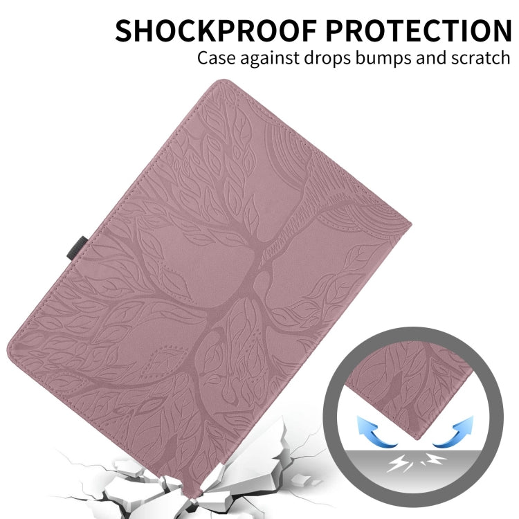 For Samsung Galaxy Tab S10+ / S9+ / S8+ Tree Life Embossed Rotation Leather Tablet Case(Rose Gold) by buy2fix