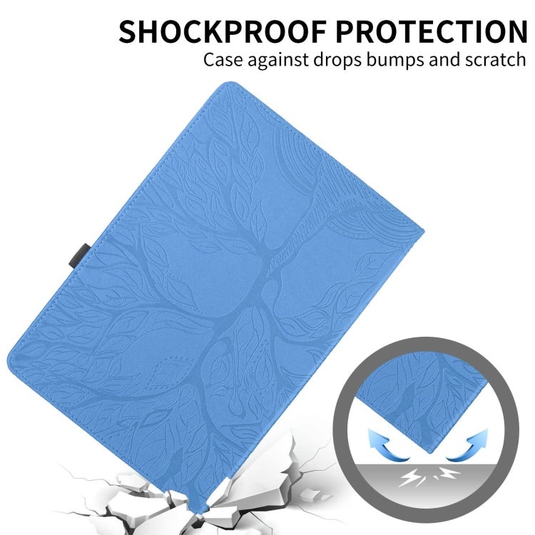 For Samsung Galaxy Tab S10+ / S9+ / S8+ Tree Life Embossed Rotation Leather Tablet Case(Blue) by buy2fix