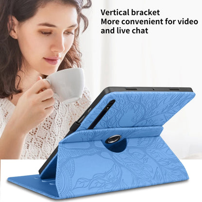 For Samsung Galaxy Tab S10+ / S9+ / S8+ Tree Life Embossed Rotation Leather Tablet Case(Blue) by buy2fix
