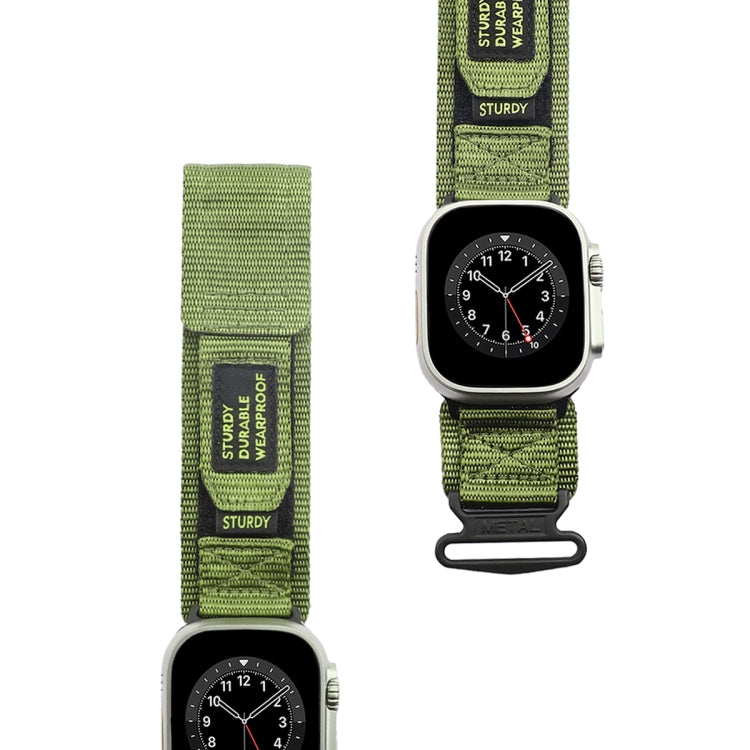 For Apple Watch Ultra 49mm AW Nylon Two-Section Watch Band(Army Green) by buy2fix
