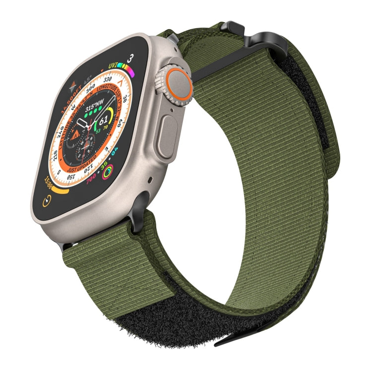 For Apple Watch Ultra 2 49mm AW Nylon Two-Section Watch Band(Army Green) by buy2fix