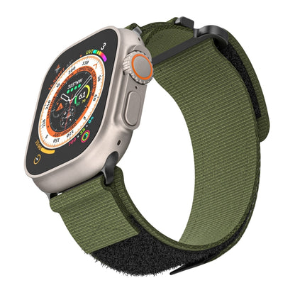 For Apple Watch Ultra 2 49mm AW Nylon Two-Section Watch Band(Army Green) by buy2fix