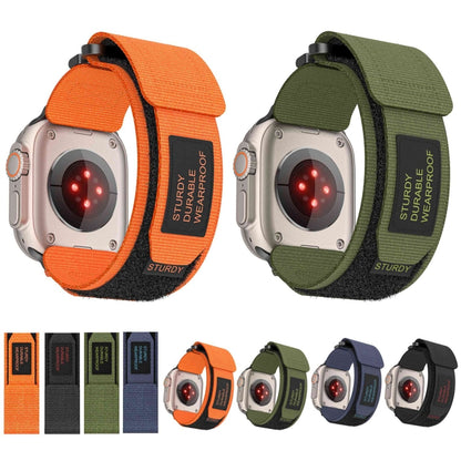 For Apple Watch Ultra 49mm AW Nylon Two-Section Watch Band(Orange) by buy2fix