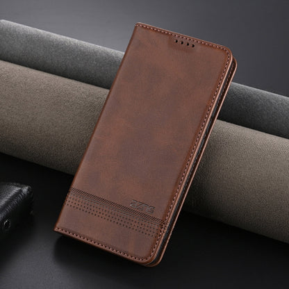 For OPPO Reno12 Global AZNS Magnetic Calf Texture Flip Leather Phone Case(Dark Brown) - OPPO Cases by AZNS | Online Shopping UK | buy2fix