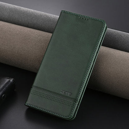 For OPPO Reno12 Pro Global AZNS Magnetic Calf Texture Flip Leather Phone Case(Dark Green) - OPPO Cases by AZNS | Online Shopping UK | buy2fix