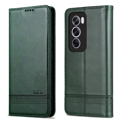 For OPPO Reno12 Pro Global AZNS Magnetic Calf Texture Flip Leather Phone Case(Dark Green) - OPPO Cases by AZNS | Online Shopping UK | buy2fix