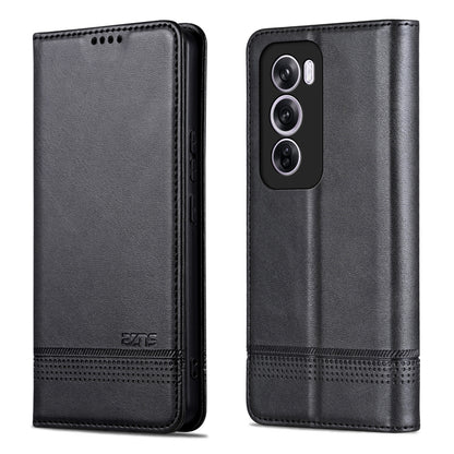 For OPPO Reno12 Pro Global AZNS Magnetic Calf Texture Flip Leather Phone Case(Black) - OPPO Cases by AZNS | Online Shopping UK | buy2fix