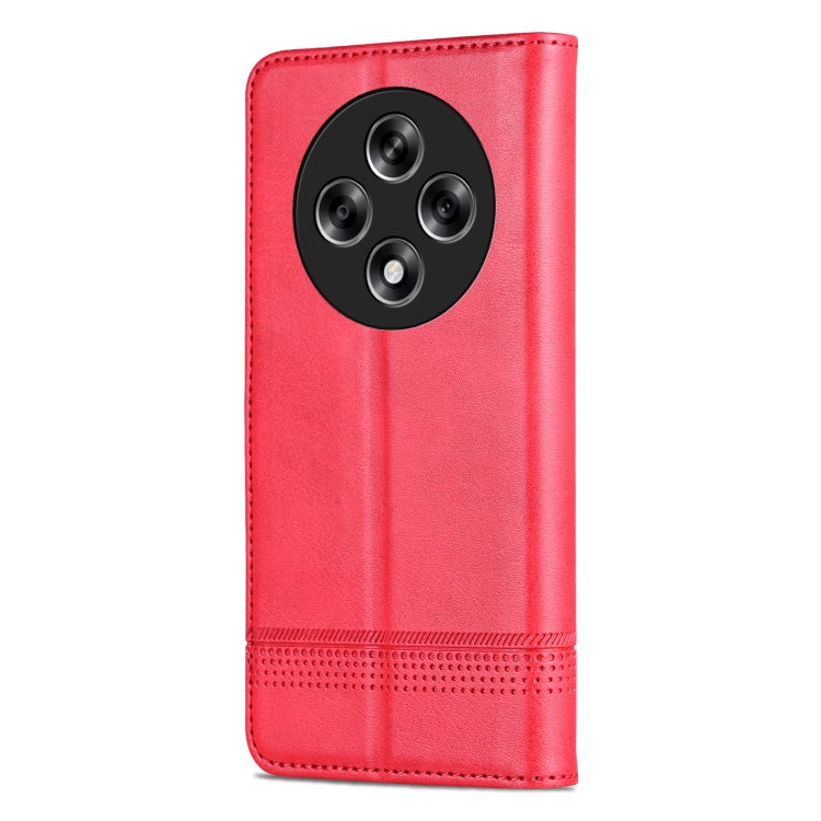 For OPPO Reno12 F 4G AZNS Magnetic Calf Texture Flip Leather Phone Case(Red) - OPPO Cases by AZNS | Online Shopping UK | buy2fix