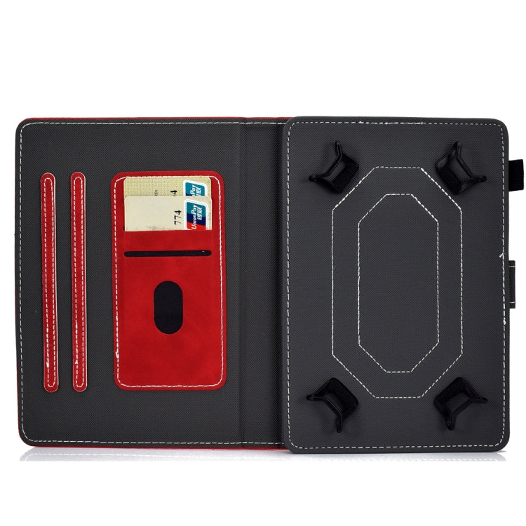 For 7 inch Tablet PC Universal Cowhide Texture Horizontal Flip Leather Case with Holder & Card Slots & Pen Slot(Red) - 7 inch by buy2fix | Online Shopping UK | buy2fix