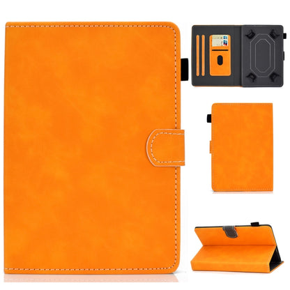 For 8 inch Tablet PC Universal Cowhide Texture Horizontal Flip Leather Case with Holder & Card Slots & Pen Slot(Khaki) - 8 inch by buy2fix | Online Shopping UK | buy2fix