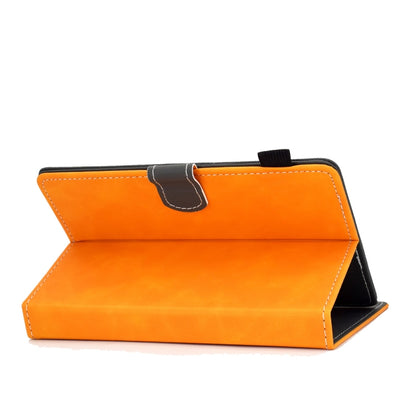 For 8 inch Tablet PC Universal Cowhide Texture Horizontal Flip Leather Case with Holder & Card Slots & Pen Slot(Khaki) - 8 inch by buy2fix | Online Shopping UK | buy2fix