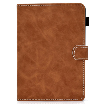 For 8 inch Tablet PC Universal Cowhide Texture Horizontal Flip Leather Case with Holder & Card Slots & Pen Slot(Brown) - 8 inch by buy2fix | Online Shopping UK | buy2fix