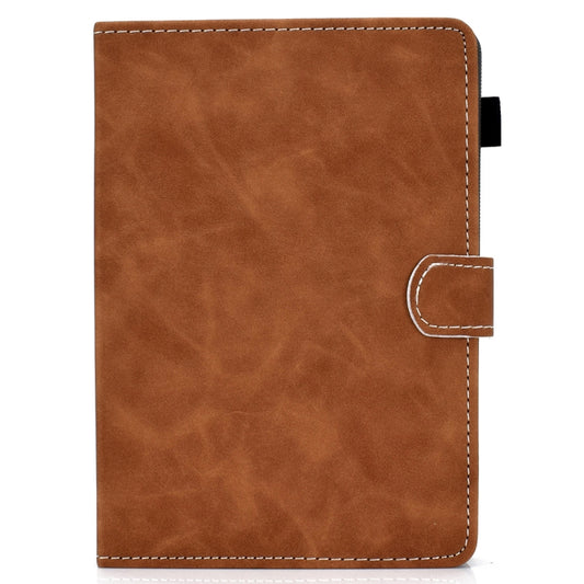 For 8 inch Tablet PC Universal Cowhide Texture Horizontal Flip Leather Case with Holder & Card Slots & Pen Slot(Brown) - 8 inch by buy2fix | Online Shopping UK | buy2fix