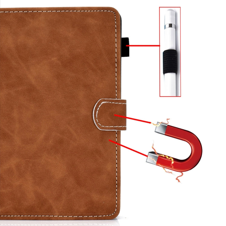 For 8 inch Tablet PC Universal Cowhide Texture Horizontal Flip Leather Case with Holder & Card Slots & Pen Slot(Brown) - 8 inch by buy2fix | Online Shopping UK | buy2fix