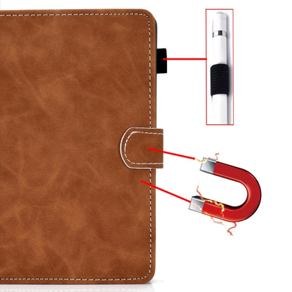 For 8 inch Tablet PC Universal Cowhide Texture Horizontal Flip Leather Case with Holder & Card Slots & Pen Slot(Brown) - 8 inch by buy2fix | Online Shopping UK | buy2fix