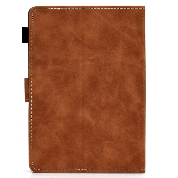 For 8 inch Tablet PC Universal Cowhide Texture Horizontal Flip Leather Case with Holder & Card Slots & Pen Slot(Brown) - 8 inch by buy2fix | Online Shopping UK | buy2fix