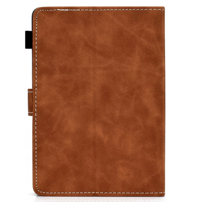For 8 inch Tablet PC Universal Cowhide Texture Horizontal Flip Leather Case with Holder & Card Slots & Pen Slot(Brown) - 8 inch by buy2fix | Online Shopping UK | buy2fix
