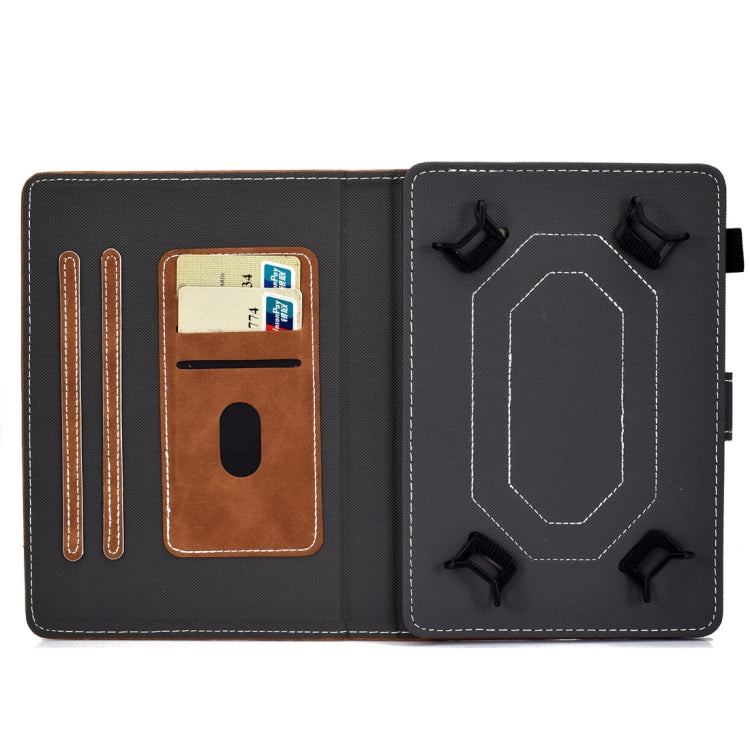 For 8 inch Tablet PC Universal Cowhide Texture Horizontal Flip Leather Case with Holder & Card Slots & Pen Slot(Brown) - 8 inch by buy2fix | Online Shopping UK | buy2fix