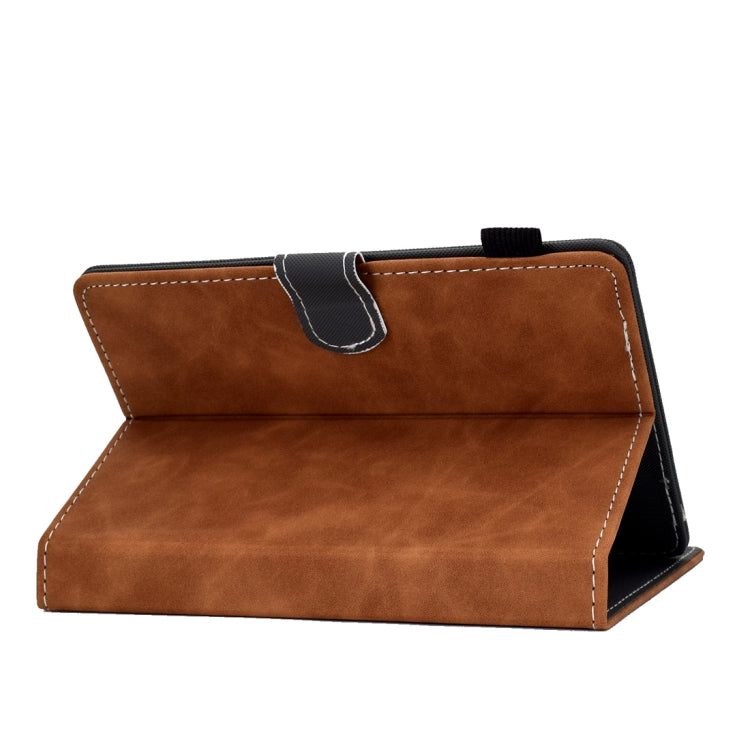 For 8 inch Tablet PC Universal Cowhide Texture Horizontal Flip Leather Case with Holder & Card Slots & Pen Slot(Brown) - 8 inch by buy2fix | Online Shopping UK | buy2fix
