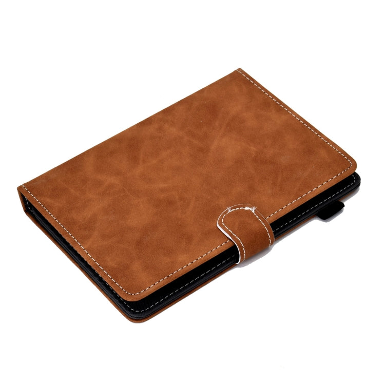 For 8 inch Tablet PC Universal Cowhide Texture Horizontal Flip Leather Case with Holder & Card Slots & Pen Slot(Brown) - 8 inch by buy2fix | Online Shopping UK | buy2fix