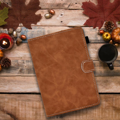 For 8 inch Tablet PC Universal Cowhide Texture Horizontal Flip Leather Case with Holder & Card Slots & Pen Slot(Brown) - 8 inch by buy2fix | Online Shopping UK | buy2fix