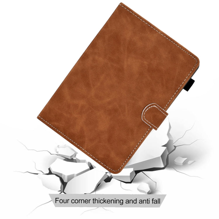 For 8 inch Tablet PC Universal Cowhide Texture Horizontal Flip Leather Case with Holder & Card Slots & Pen Slot(Brown) - 8 inch by buy2fix | Online Shopping UK | buy2fix