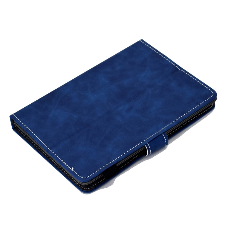 For 10 inch Tablet PC Universal Cowhide Texture Horizontal Flip Leather Case with Holder & Card Slots & Pen Slot(Blue) - 8 inch by buy2fix | Online Shopping UK | buy2fix