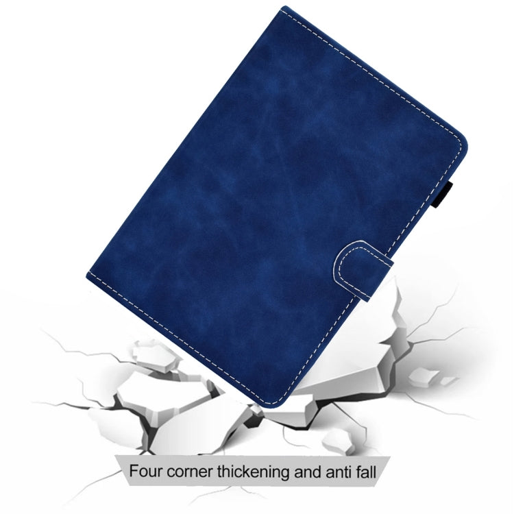 For 10 inch Tablet PC Universal Cowhide Texture Horizontal Flip Leather Case with Holder & Card Slots & Pen Slot(Blue) - 8 inch by buy2fix | Online Shopping UK | buy2fix